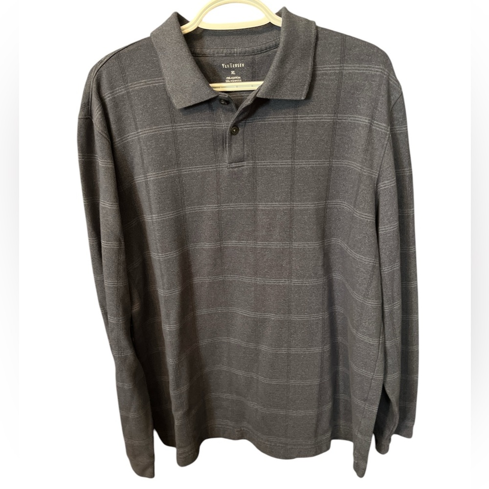 Van Heusen Blue Gray Polo Shirt Classic Design